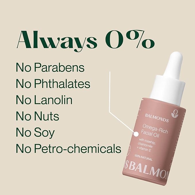 Balmonds Omega-Rich Cleansing Oil, Intensive Facial Oil & Daily Moisturizing Cream - 100% Natural, Fragrance-Free, Vegan & Cruelty-Free Skincare for Dry Skin - Face & Body - 1.1 oz / 3.5 oz (100ml)