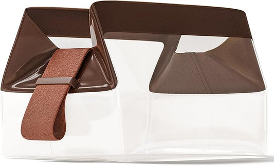 Cadence Parcel - Clear Dopp Kit with Magnetic Closure - Durable and Leak-Resistant Travel Toiletry Kit - TSA-Compliant & Modular Design - Hygiene Bag for Travel Essentials - 1 Qt - Chestnut