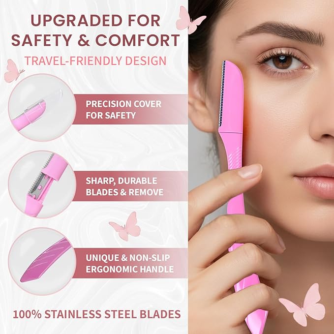 12 pcs tufang Eyebrow & Facial Razor For Women, Facial Eyebrow Razor, Women disposable shaving razors, face razors for women, peach fuzz remover,dermaplaning razor