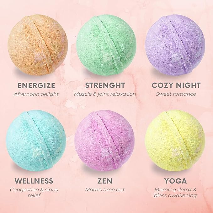 Levitural Bath Bombs Gift Set – Organic & Natural Spa Fizzies for Relaxation, Moisturizing, and Aromatherapy – Perfect for Women, Men, and Kids