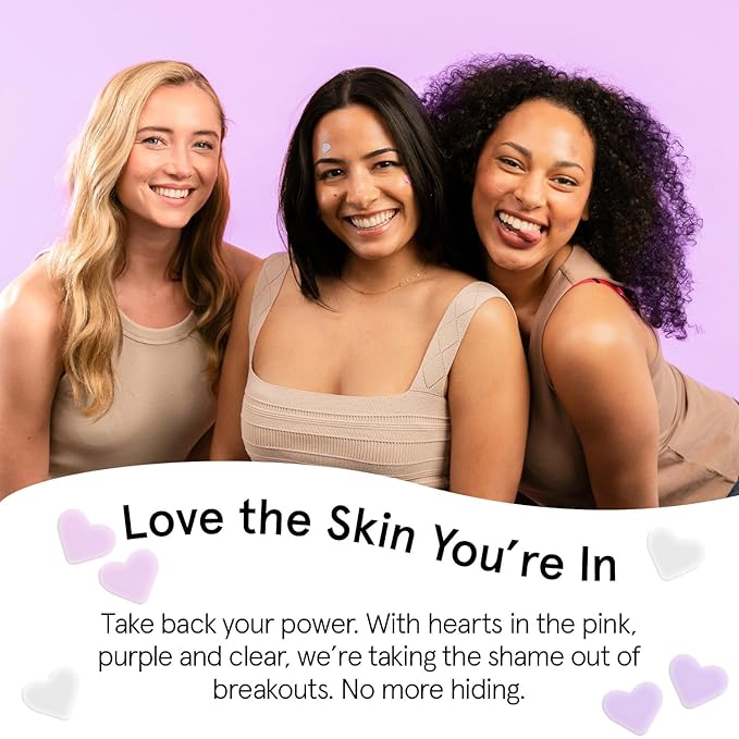 grace & stella Award Winning Pore Strip - Pimple Patches for Face - Heart Hydrocolloid Zit Stickers that Help Soothe & Conceal Breakouts - Cute Patches - Dermatologist-Tested, Vegan (Heart, 72 Count)