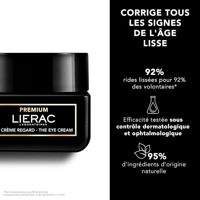 Lierac Under Eye Cream for Dark Circles - Firming with Gentian and Niacinamide, Tightens & Smoothes Wrinkles, Reduces Puffiness and Bags, Balm Texture, 20ml