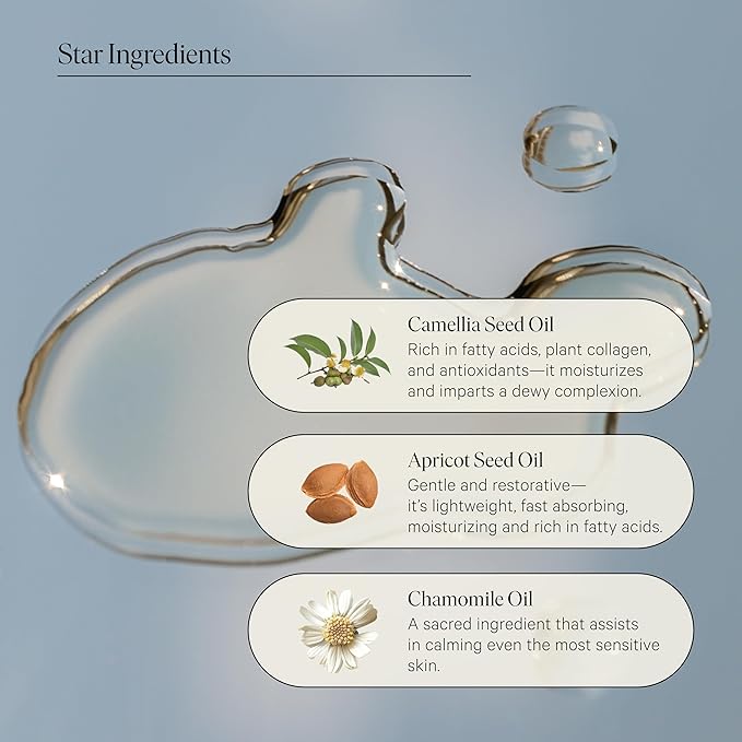 Face Oil Quieting Skincare Beauty Treatment, 13ml. Anti-Aging Vitamin E, Moisturizing Primrose, Soothing Calendula. All Skin Types. Organic Vegan Facial Oil for Women Face Skincare Moisturizer