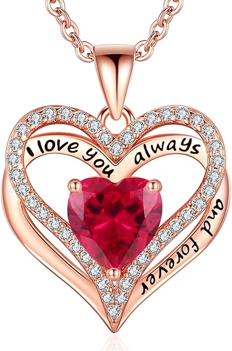 S925 Sterling Silver Necklace for Women, Wife Jewelry Rose Gold, Mom Birthday Valentines Mothers Day Gifts, Girlfriend Necklaces, Daughter Heart Jewel, Anniversary for Her