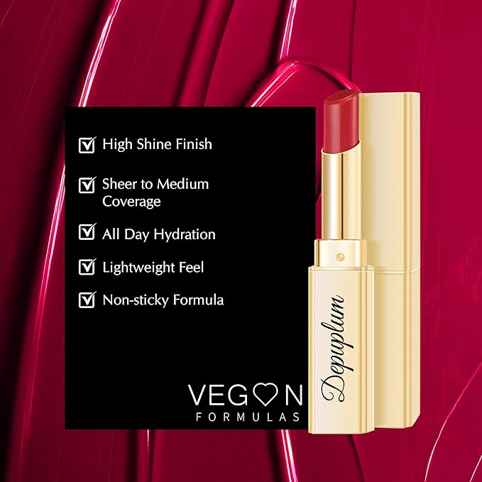 Red Lipstick for Women Hydrate Glossy Lipstick Moisture Lip Gloss Sheer-Medium Coverage Long Lasting Lipsticks for Dry Lips, DM74 MVP Red