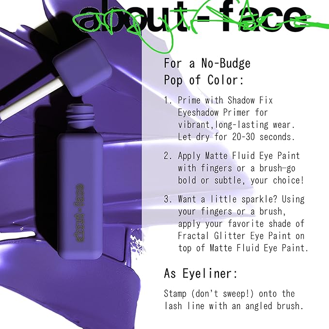 about-face Matte Fluid Eye Paint Infinity – High-Pigment Liquid Eyeshadow, Long-Lasting, No-Budge Matte Finish, Vegan & Cruelty-Free (Rich Eggplant)
