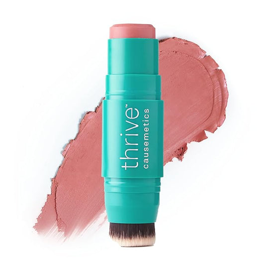 Thrive Causemetics Triple Threat Color Stick: Cream Blush Stick with Vitamin E, Evening Primrose Oil, Waterproof Smudge Proof Face Makeup Formula, Kaisa (Dusty Rose Matte)