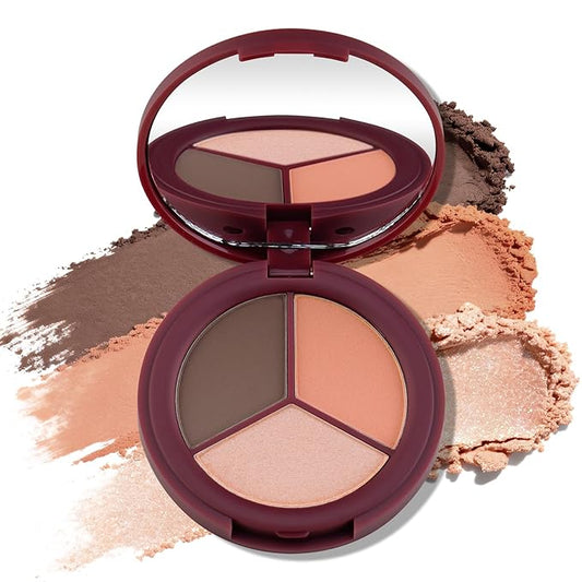 Color Nymph 3-in-1 Contour Palette - Blush Bronzer Highlighter Makeup Palettes for Medium to Tan Skin | Vegan Cruelty-Free, Nourishing & Long-lasting Travel Makeup Kit with Shimmer & Matte Powder #03