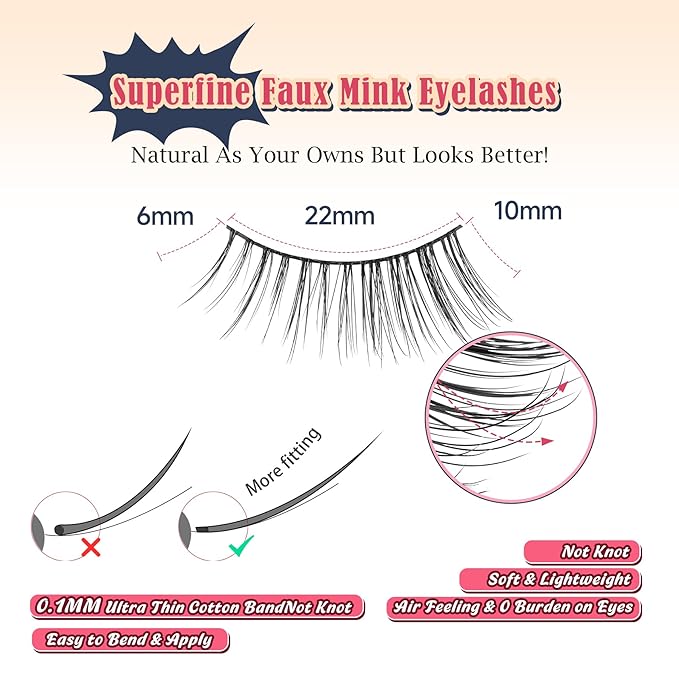 Half Lashes Cat Eye 10MM False Eyelashes Natural Look C Curl Corner Lashes Short Fake Eyelashes 7 Pack Corner Lash Pack Half Eyelash Siligli