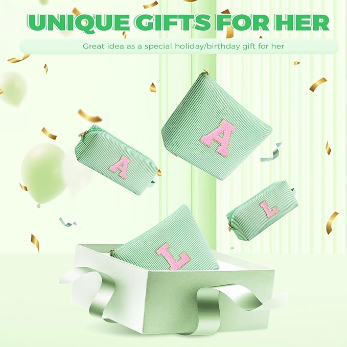 Customized Mothers Day Gifts - Birthday Gift for Mom,Gifts From Daughter,Mother in Law Gifts,Mama Gift Idea,Makeup Bag Set Cosmetic Bag - Green,C