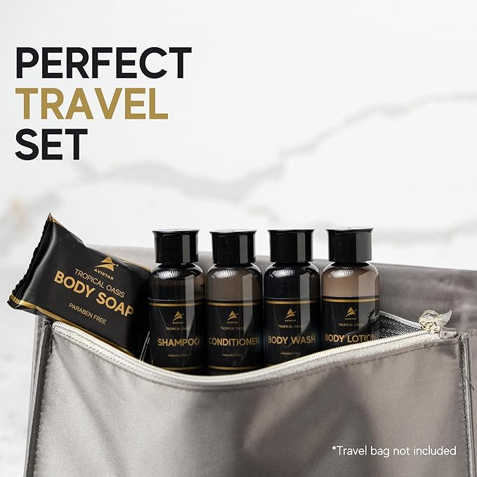 80 Piece Set Hotel Guest Soaps for Bathroom, Travel Size Bulk Toiletries Set, Supplies for Guests, 20 Pack w/ 20 Shampoo 20 Conditioner 20 Body Wash 20 Lotion