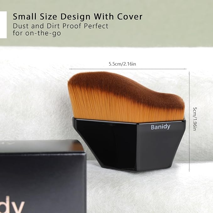 Premium Foundation Brush, Beauty Blender Brushes for Blending Liquid Hexagon Face Blush Liquid Powder Foundation Brush with Protective Case