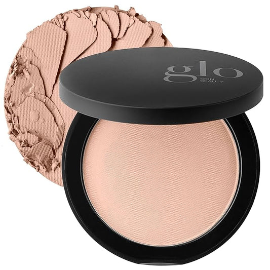 Glo Skin Beauty Pressed Base Powder Foundation Makeup (Beige Dark) - Flawless Coverage for a Radiant Natural, Second-Skin Finish