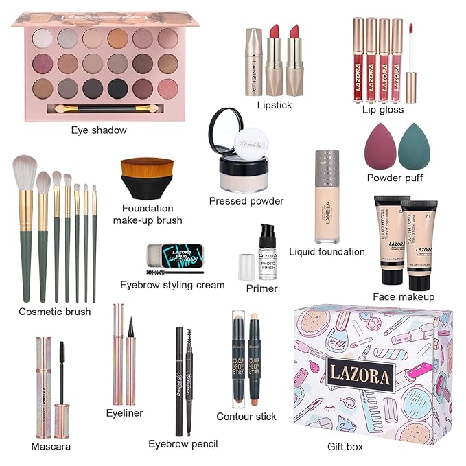 Makeup Kit for Teens Girls Makeup Sets for Teenagers 14-16 Essential Bundle Include 18 Color Eyeshadow Palette Set Makeup Kits for Girls 10-12