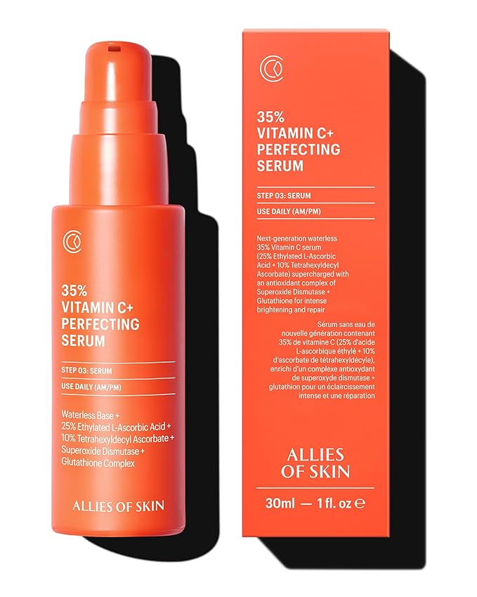 Allies of Skin 35% Vitamin C Extra Strength Serum | Waterless Professional Grade Face Serum with Niacinamide | Highly Concentrated Formula to Plump & Firm Skin | Hydrating Anti-Aging Skincare | 1 oz