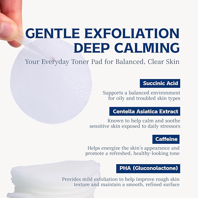 Re.SPN PHA Succinic Acid Calming Toner Pads – Daily Exfoliating, Hydrating and Soothing with CICA, Caffeine, Non-comedogenic, Vegan, Glass Skin, K-Beauty (35)