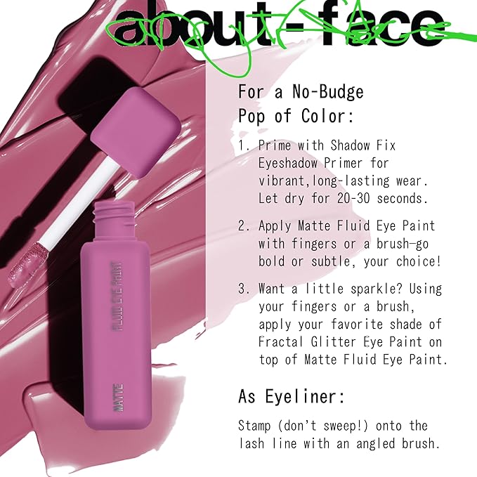about-face Matte Fluid Eye Paint Dionysus – High-Pigment Liquid Eyeshadow, Long-Lasting, No-Budge Matte Finish, Vegan & Cruelty-Free (Soft Orchid)