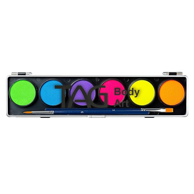 TAG Professional Face & Body Paint Neon Palette 6 x 10g