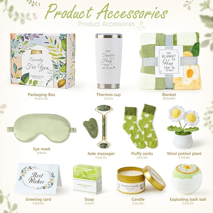 Get Well Soon Gift Basket for Women, Spa Self Care Gift Box with Plush Blanket, Sympathy Care Package for Women After Surgery, Birthday Think of You Gifts for Mom Her Sister Wife Feel Better