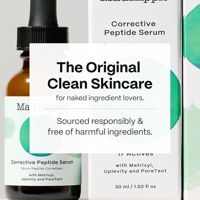 Mad Hippie Corrective Peptide Serum for Face – Skin-Tightening Collagen Peptides, Anti-Wrinkle Essentials, 1.02 Fl Oz