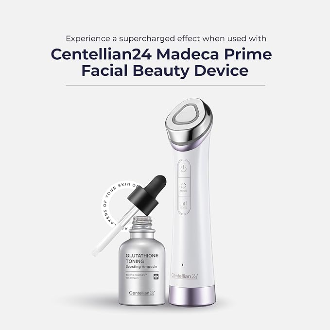 Centellian 24 Glutathione Toning Boosting Ampoule - Illuminated & Even Skin Tone. Glutathione Complex 200,000 ppm, Niacinamide & Vitamins (1.01 fl oz) by Dongkook Pharmaceutical