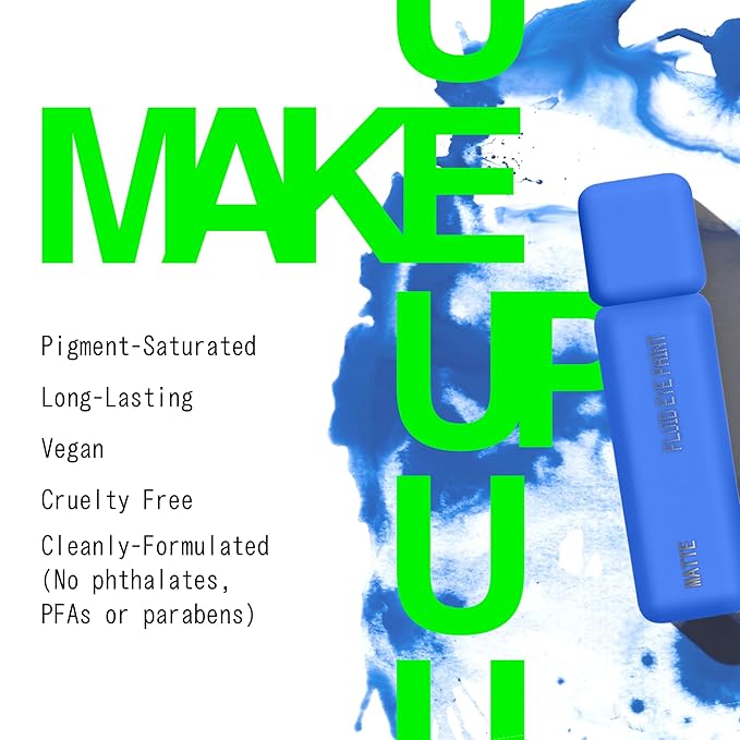 about-face Matte Fluid Eye Paint Sweet Disposition – High-Pigment Liquid Eyeshadow, Long-Lasting, No-Budge Matte Finish, Vegan & Cruelty-Free (Cornflower Blue)