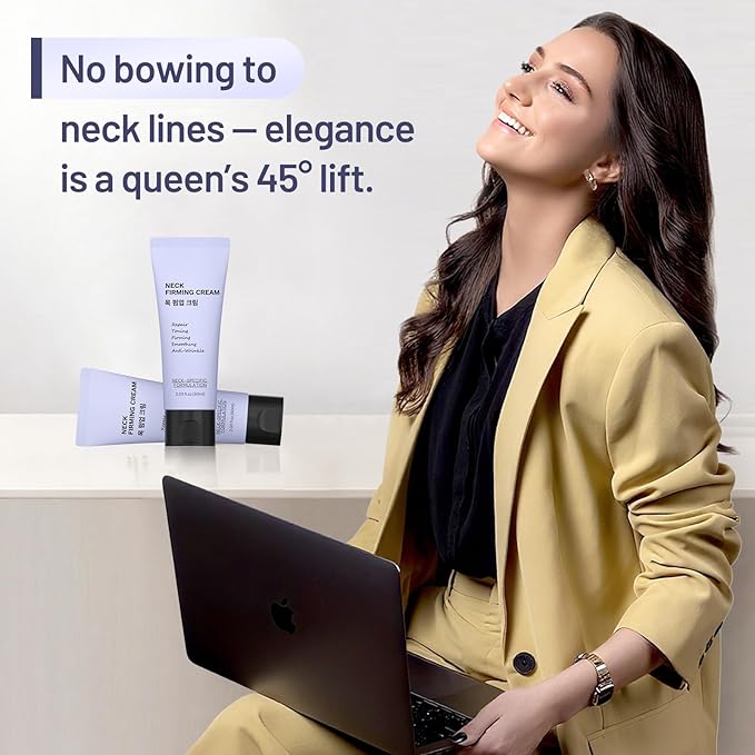 Premium Neck Firming Cream – Lifting & Tightening Treatment for Décolleté and Chest, Anti-Aging Neck Cream Reduces Fine Lines and Sagging, Gift for Women & Men, 2.03 Fl Oz