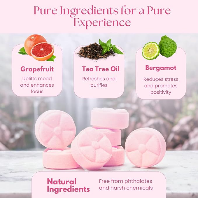 TLG Revitalize Shower Steamers Aromatherapy 7 Pack – USA Made with Menthol, Grapefruit, Bergamot & Tea Tree Essential Oils – Long-Lasting Citrus Shower Bombs – Gift for Men & Women