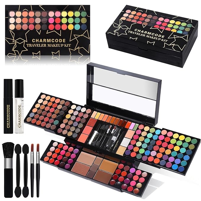 Professional All in One Makeup Kit for Women Full Kit,186 Colors Make Up Palette Christmas Gift Set, Including Eyeshadow,Lip Gloss,Concealer,Highlighter,Contour,Brow Powder,Mascara,Blush & Brush