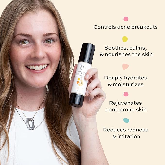 Skin Care for Teenage Boys and Girls - Teen Moisturizer for Face with Tea Tree - Organic Face Cream for Oily Skin - Daily Acne Treatment for Teenagers - Soothing Hyaluronic Acid Moisturizer