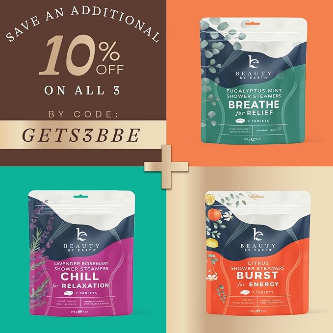 Shower Steamers Aromatherapy - USA Made with Natural Ingredients & Eucalyptus Essential Oil, Large Shower Bombs, Relaxation Spa Gifts for Women & Men, Unique Self Care Gifts