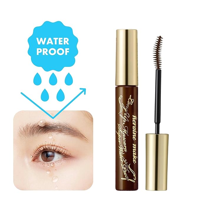 HEROINE MAKE by KISSME Brown Mascara Waterproof, Waterproof Mascara Volume and Length by Tubing Fiber for Long & Curl Eye Makeup for Women, Natural Lash Look for Sensitive Skin from Japan 1 EA
