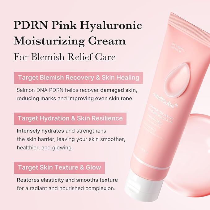 medicube Salmon DNA PDRN Pink Hyaluronic Moisturizing Cream | Blemish Relief & Hydrating Care | Restores Skin Elasticity & Glow | Korean Skincare, Even Skin Tone & Pore Care | 50ml / 1.69 fl.oz.
