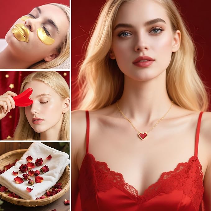 27 Pcs Bath and Body Gifts Basket Set - Rose Spa Gifts Set Skin Care Set for Women, Gift Baskets Set for Mothers Day Mom | Perfect Gifts for Christmas, Birthday, Valentines Day All Occasion Present