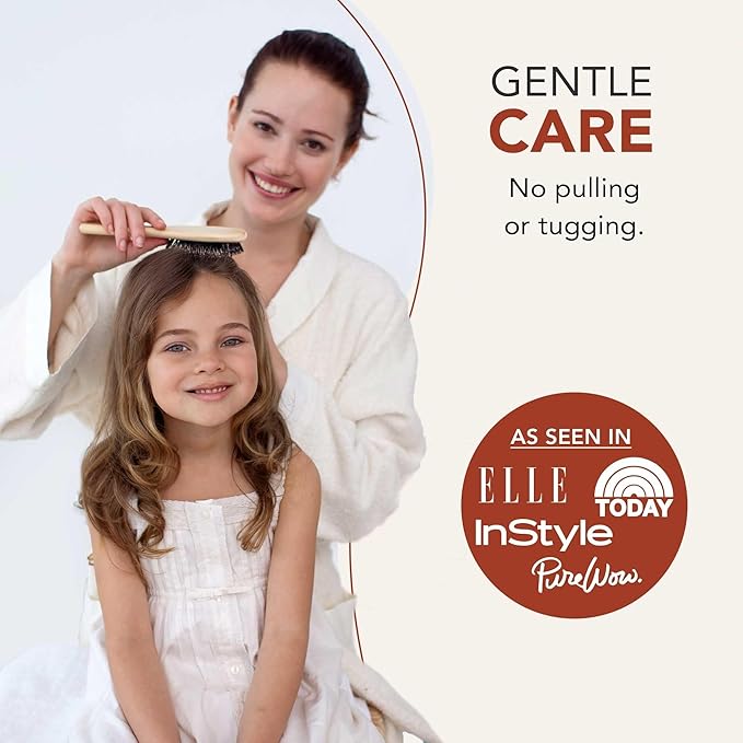 Boar Bristle Hair Brush - Smoothes & Detangles All Hair Types, Hairbrush for Women, Men & Kids, Brush for Thick Hair, Distributes Oils for Natural Shine & Stimulates Scalp