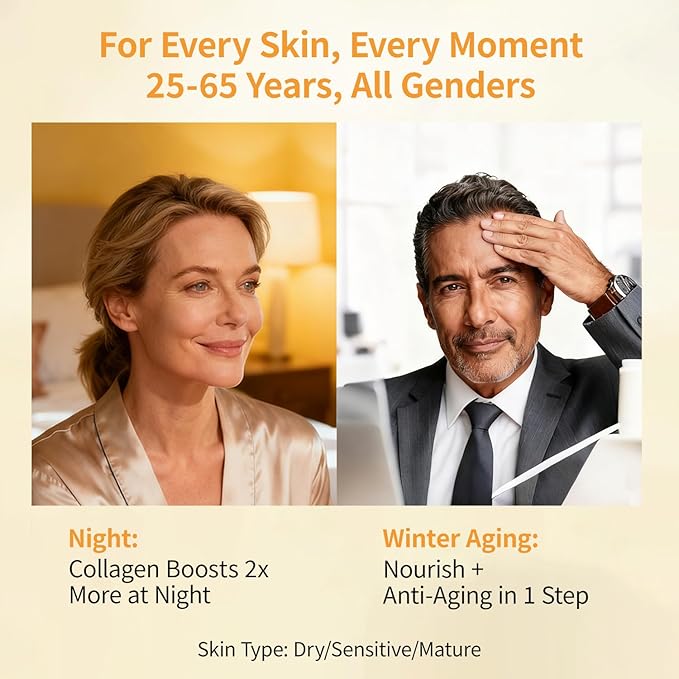 Anti-Aging Face, Eye & Neck Cream - Reduces Wrinkles & Dullness, Evens Tone, Firms, Tightens Skin, Lifts, Boosts Collagen | 48H Hydration | Anti-Aging Actives, Peptides, Vitamin C & Vit E