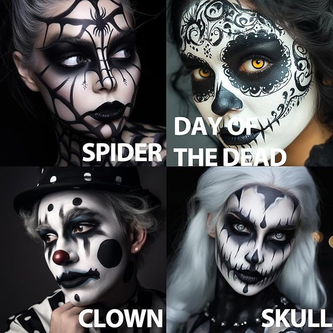 5PCS Eye Black Stick, Sports Face Body Paint for Football, Baseball, Softball – Anti Glare Under Eye Stick – Oil Based Black Face Painting Kit for Halloween Skull Skeleton Costume Cosplay Makeup