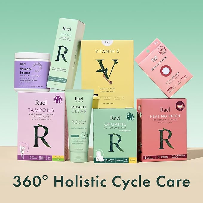 Rael Incontinence Pads for Women, Organic Cotton Cover - Postpartum Essential, Heavy Absorbency, Bladder Leak Control, 4 Layer Core with Leak Guard Technology, Long Length (Ultimate, 20 Count)