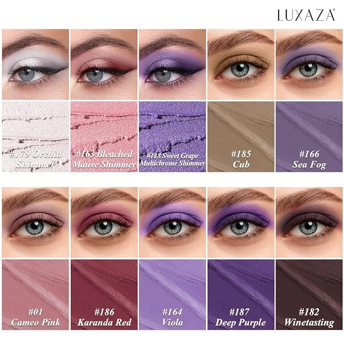 10PCS Eyeshadow Stick Set,Pro Longwear Purple Cream Eye Shadow Brightener Pencil Crayon Makeup Sticks-Grape Glam