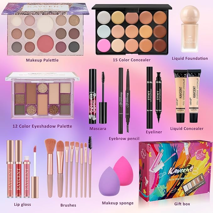 Makeup Kit for Women Teens Full Kit Makeup Set for Teenagers 14-16 Makeup Kits for Teen Girls Makeup Gift Sets for Women Christmas Teen Gifts