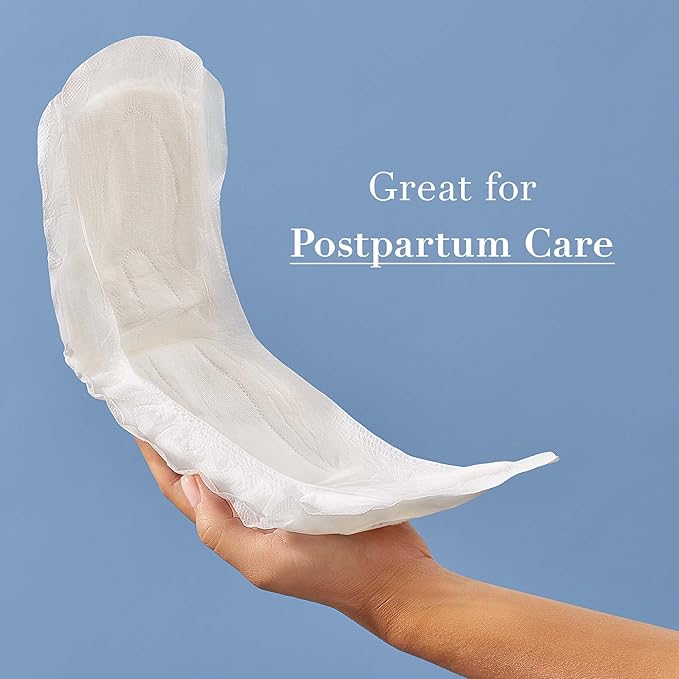 Rael Incontinence Pads for Women, Organic Cotton Cover - Postpartum Essential, Heavy Absorbency, Bladder Leak Control, 4 Layer Core with Leak Guard Technology, Long Length (Ultimate, 20 Count)