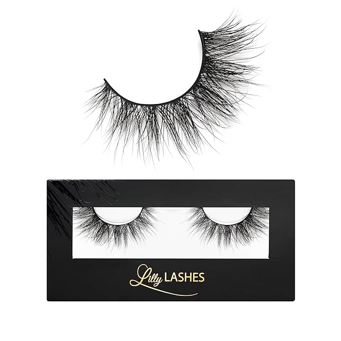 Lilly Lashes Milan 3D Mink Lashes, Mink Eyelashes, The Original Lilly Lash For Wispy & Natural Look, Reusable Eyelashes up to 25x, Fluffy Lashes, Strip Lashes, Lash Glue not Included