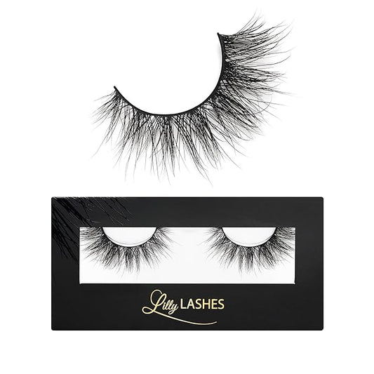 Lilly Lashes Milan 3D Mink Lashes, Mink Eyelashes, The Original Lilly Lash For Wispy & Natural Look, Reusable Eyelashes up to 25x, Fluffy Lashes, Strip Lashes, Lash Glue not Included