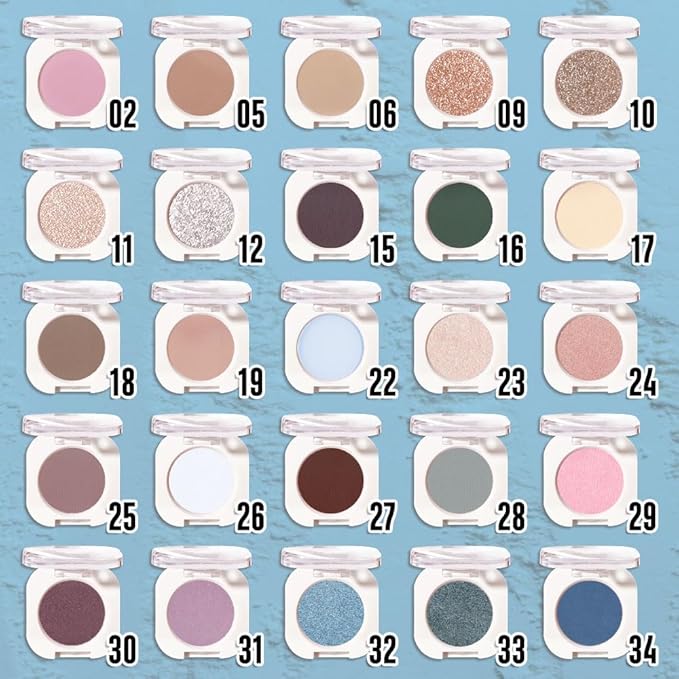 Single Glitter Shimmer Sparkle Eye shadow Palette Makeup, Sky Blue Metallic Eyeshadow for Women, Pigmented Waterproof Sombras Para Ojos, Vegan, Talc, Paraben & Cruelty Free, 32