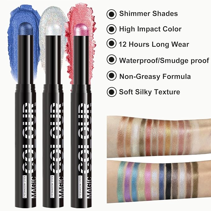 Nude Beige Eyeshadow Stick, Matte Cream Eyeshadow Pencil, High Pigment Waterproof Long Lasting Eye Shadow Pen, Women Multi-Dimensional Eye Highlighter Stick (01#)