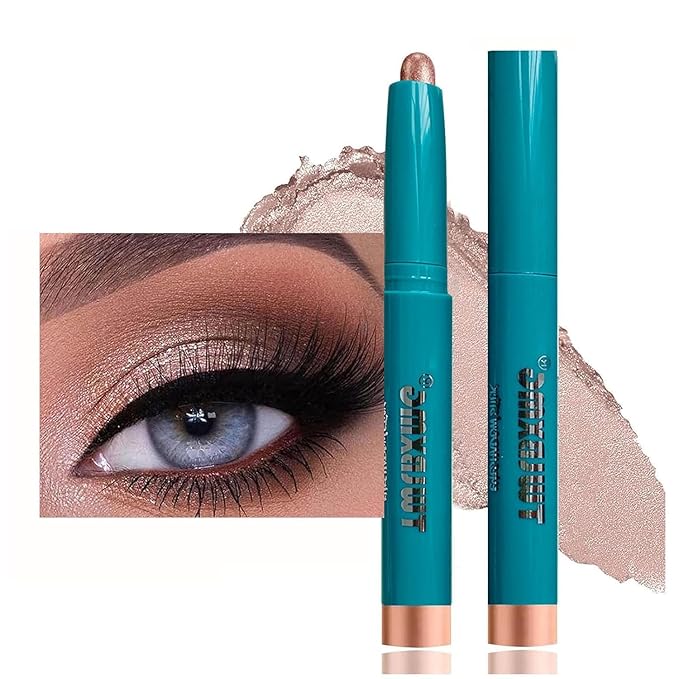 Eyeshadow Stick Eye Brightener Eyeliner Pencil Cream Shimmer Glitter Smooth Shadow Highlighter Natural Waterproof Long Lasting Eye shadow Stick Rose Gold Shimmer # 03