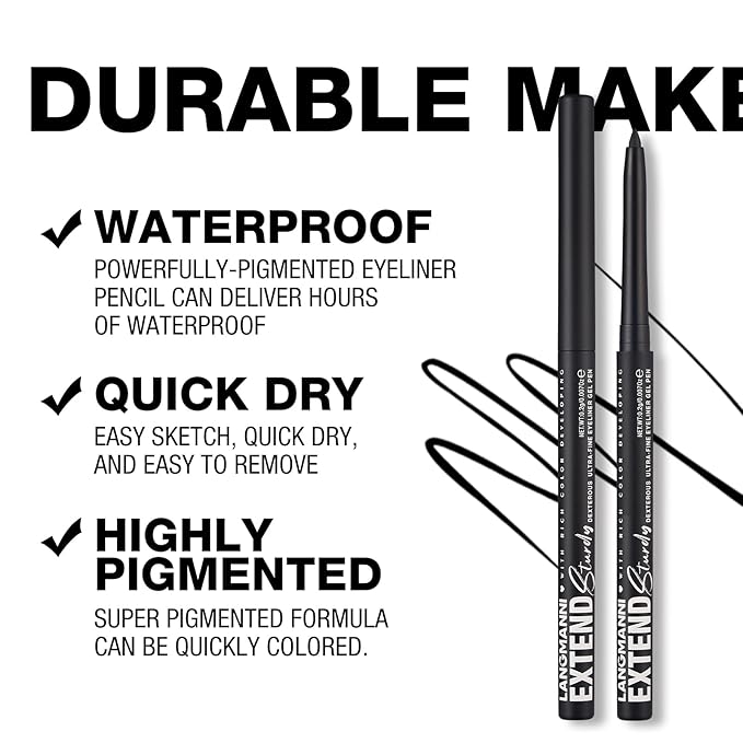 LANGMANNI 2Pcs Metal Colorful Eyeliner Pencil Set - Matte & Shimmer Eye Makeup,Smooth Use Long-Lasting & Waterproof Eyeliner Set(#05+06)