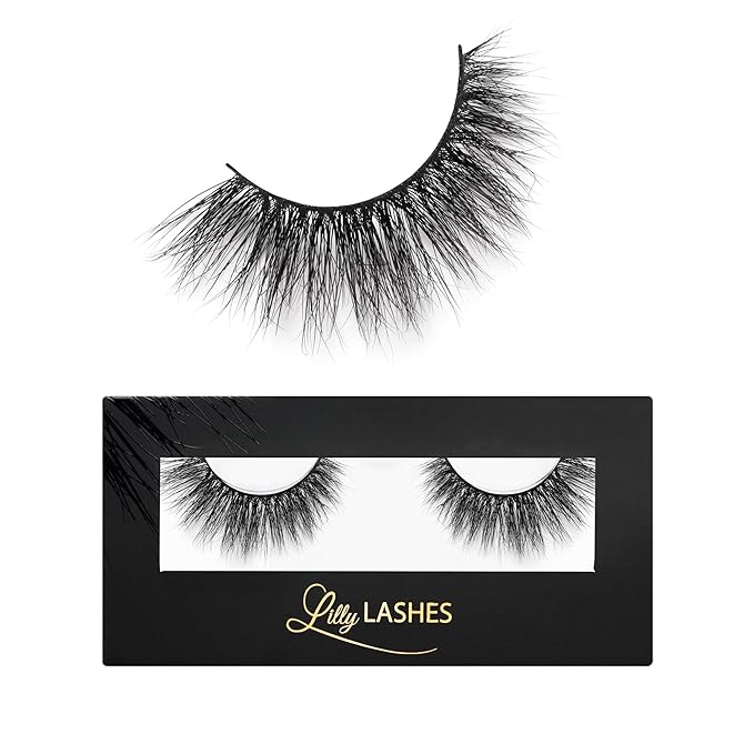 Lilly Lashes Sydney 3D Mink Lashes, Mink Eyelashes, The Original Lilly Lash For Wispy & Natural Look, Reusable Eyelashes up to 25x, Fluffy Lashes, Strip Lashes, Lash Glue not Included