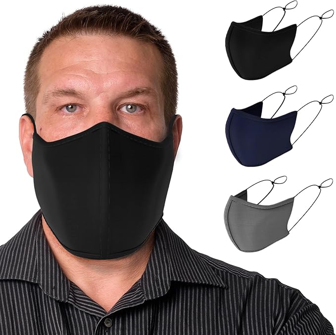 TUFF Face Mask Adult XL Large Size 3 Pack- C Shaped Design Making Breathing Easier