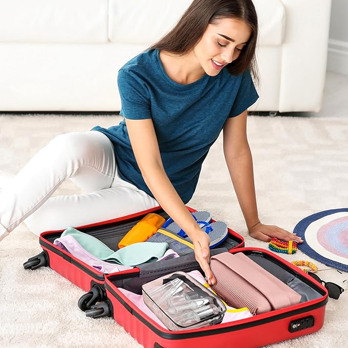 34 Piece Glass Travel Bottles for Toiletries TSA Approved Mini Makeup Containers with Toiletry Bag Refillable BPA Free Skincare Container Leak Proof for Serums, Moisturizers, Toners, Cream